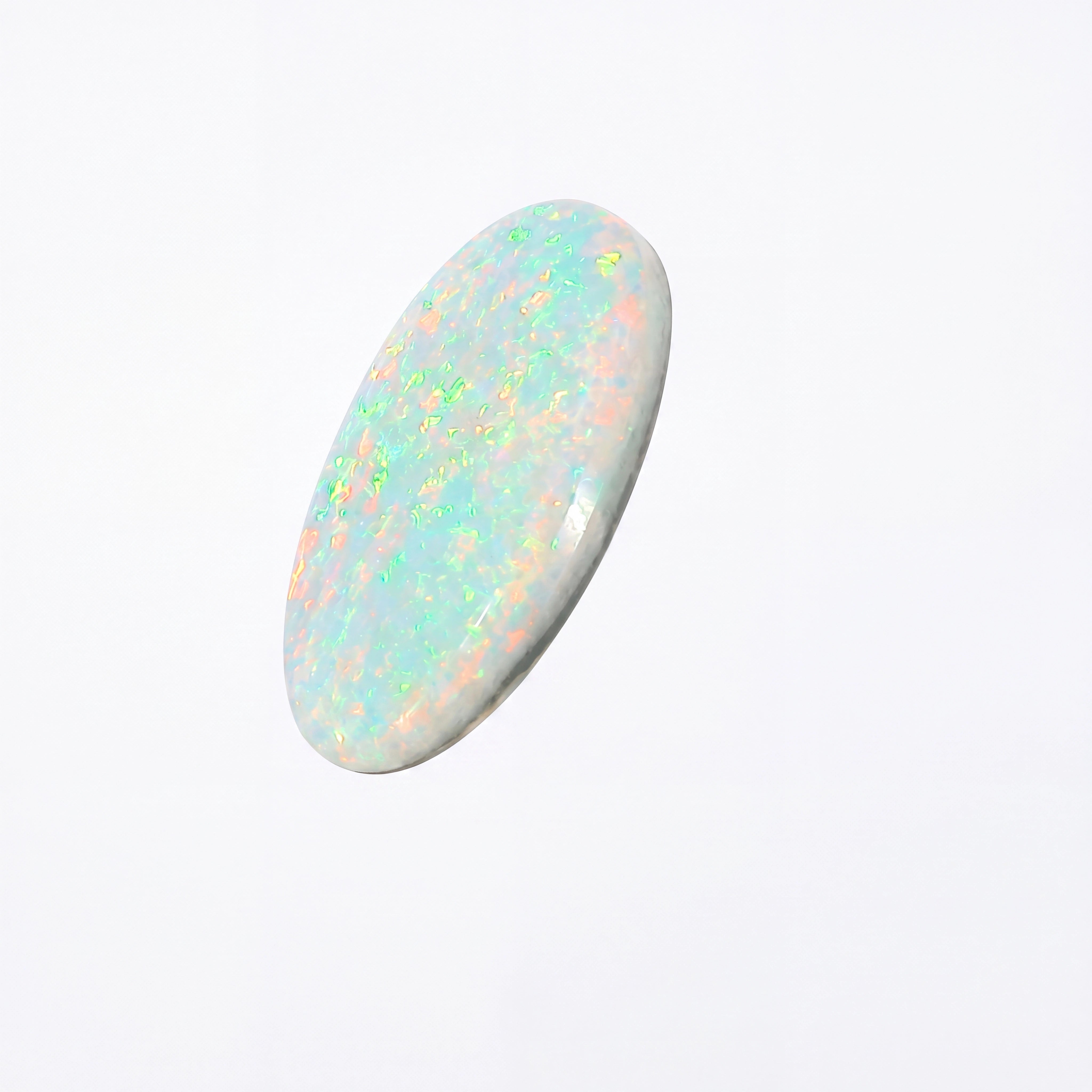 Opal stone on a white background