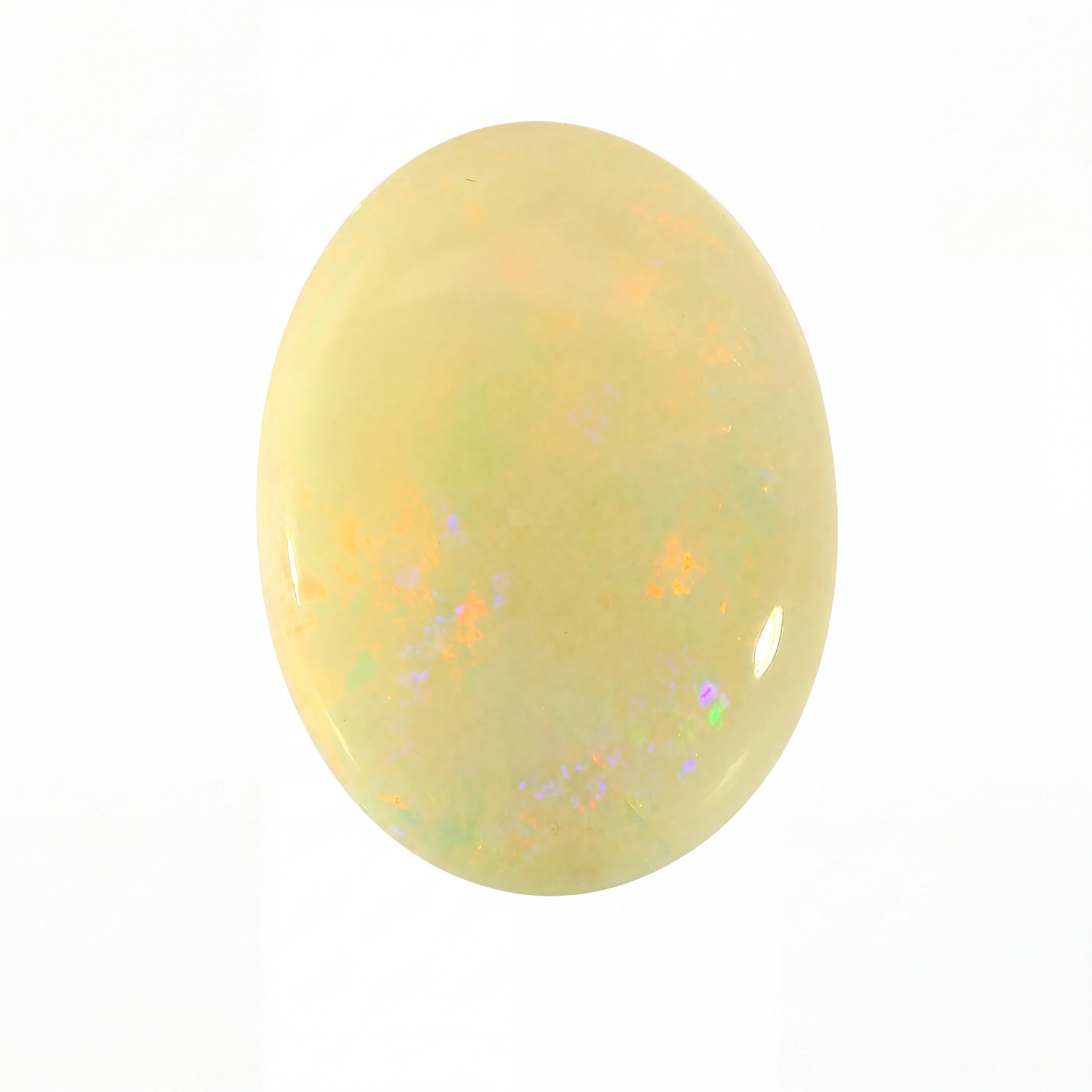 Yellow opal stone on a white background