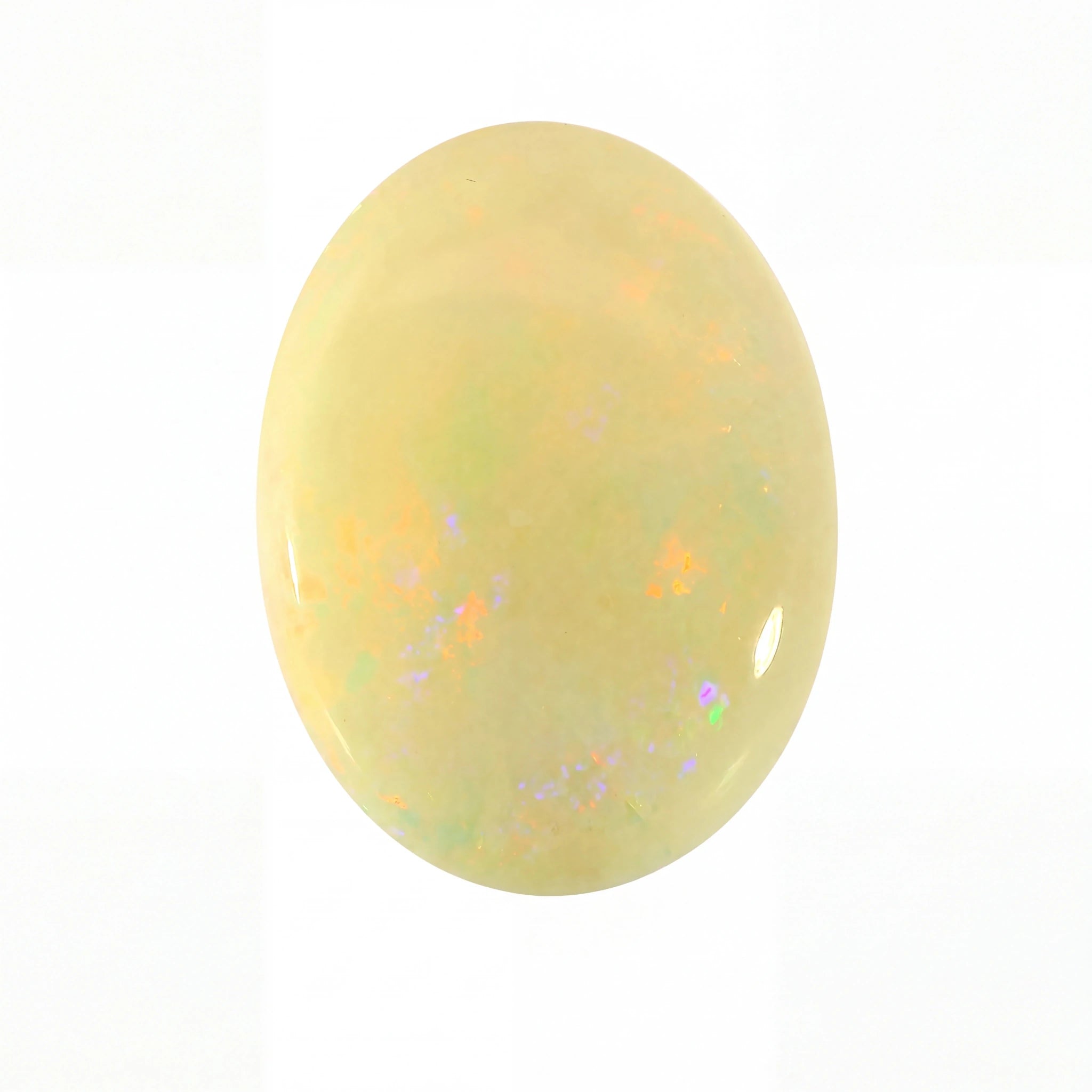 Yellow opal stone on a white background