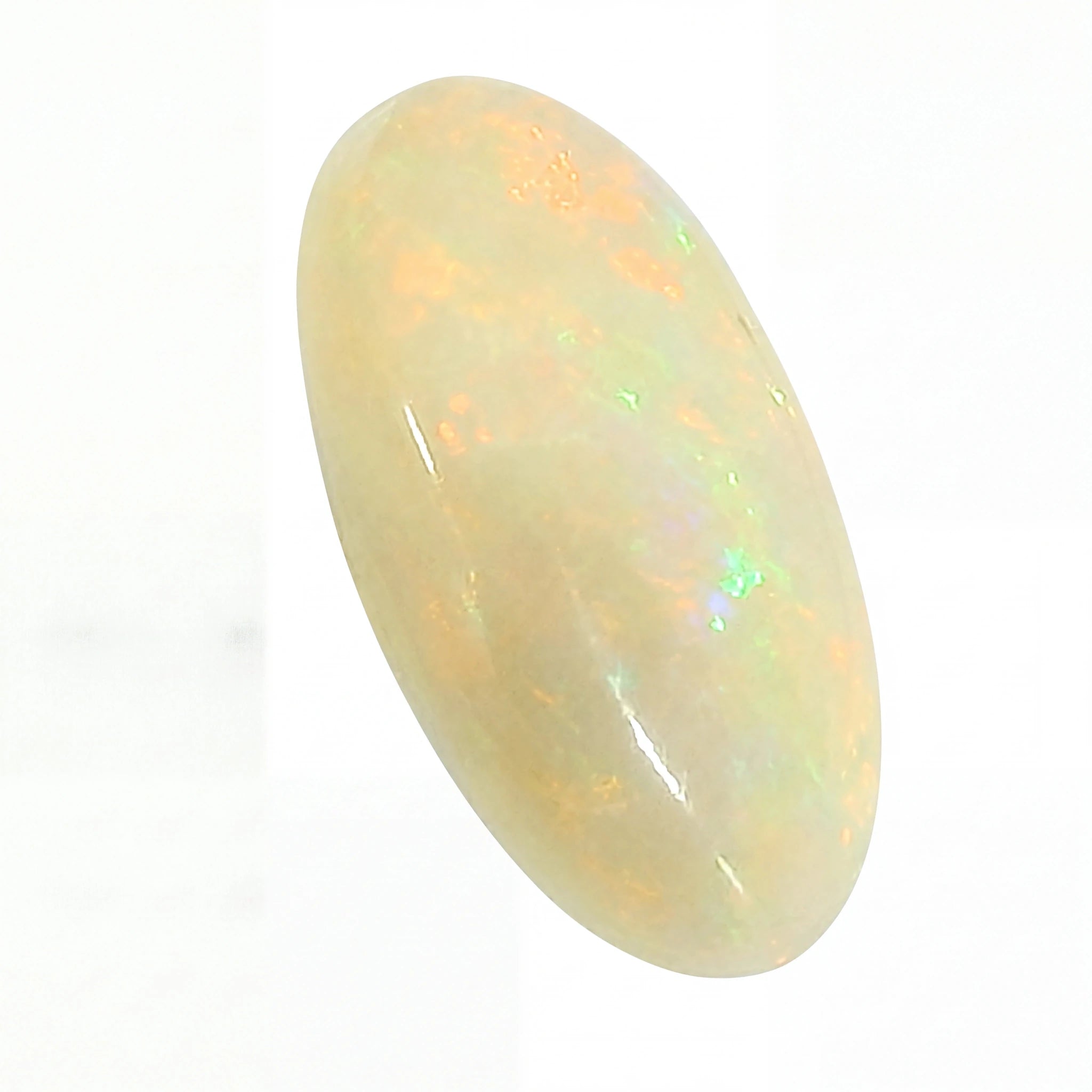 Opal stone on a white background
