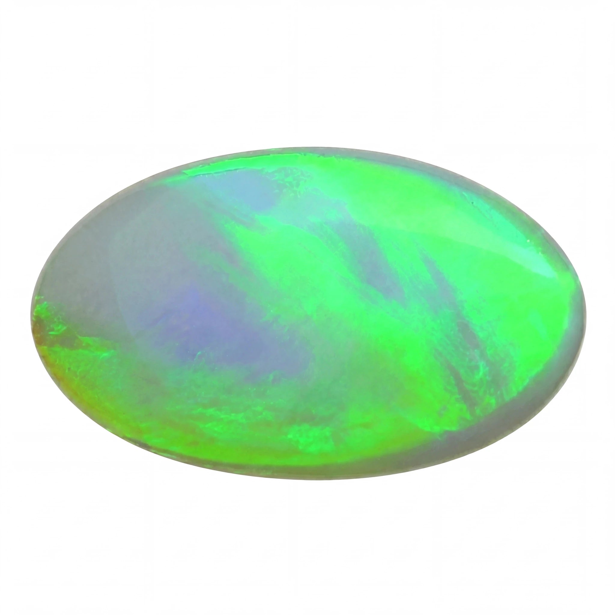 Green opal stone on a white background