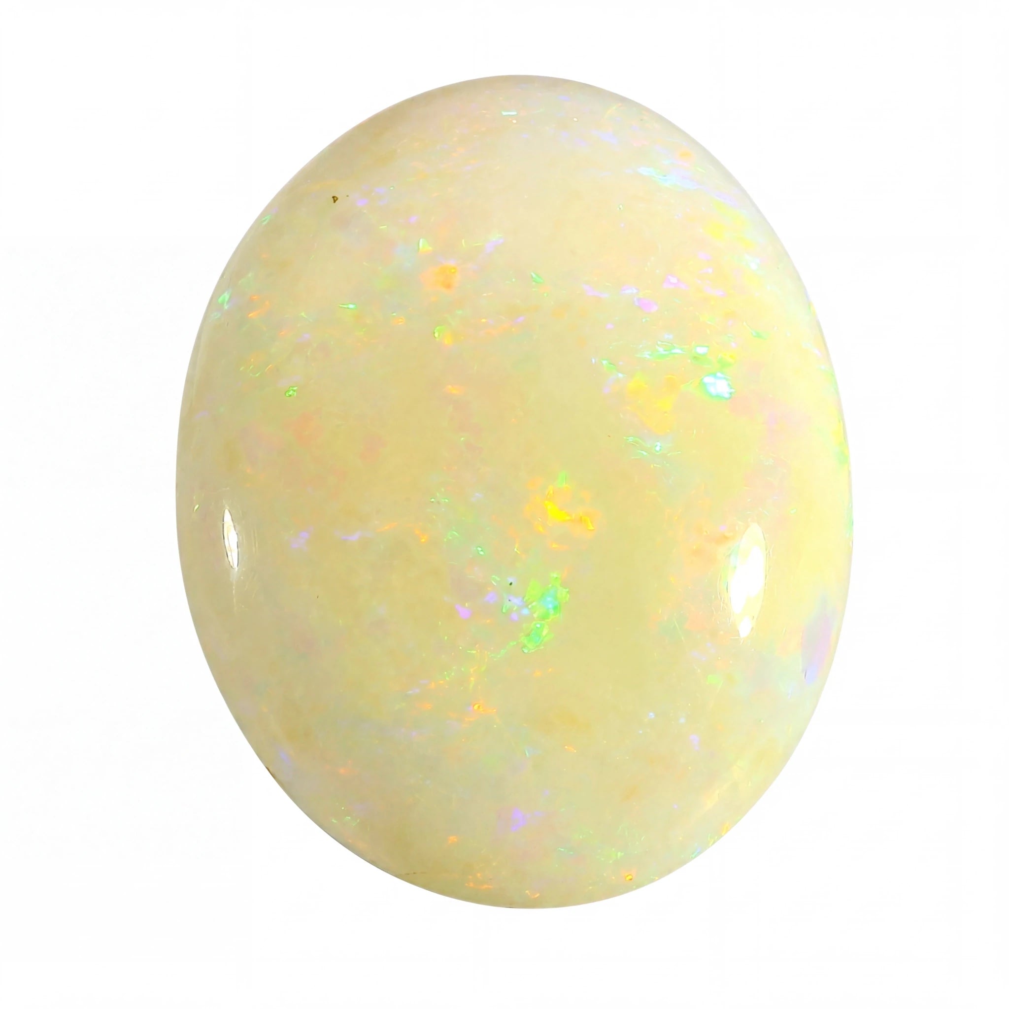 Opal stone with a white background