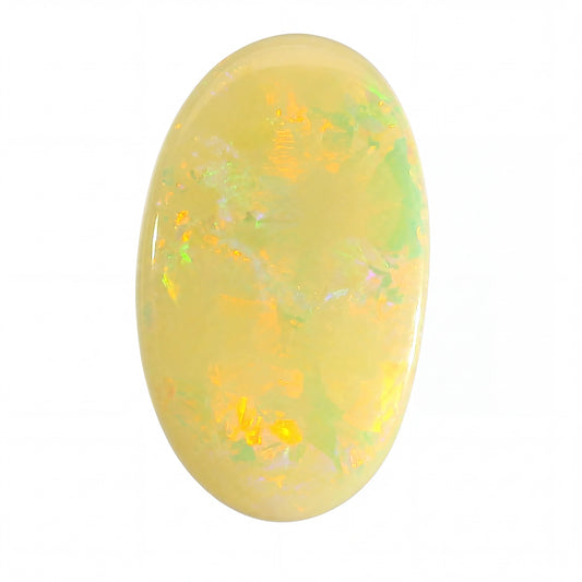 Yellow opal stone on a white background