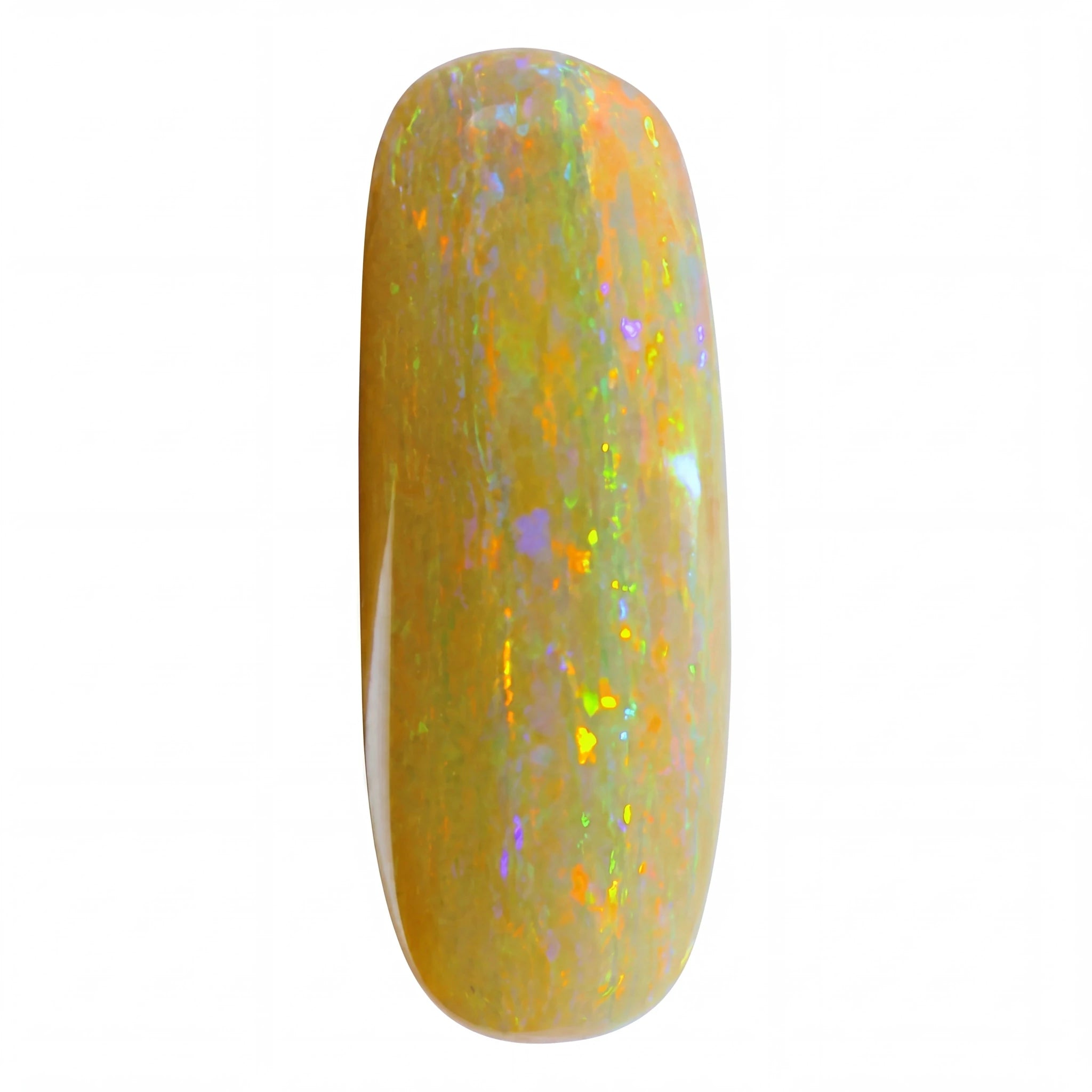 Multicolored opal stone on a white background