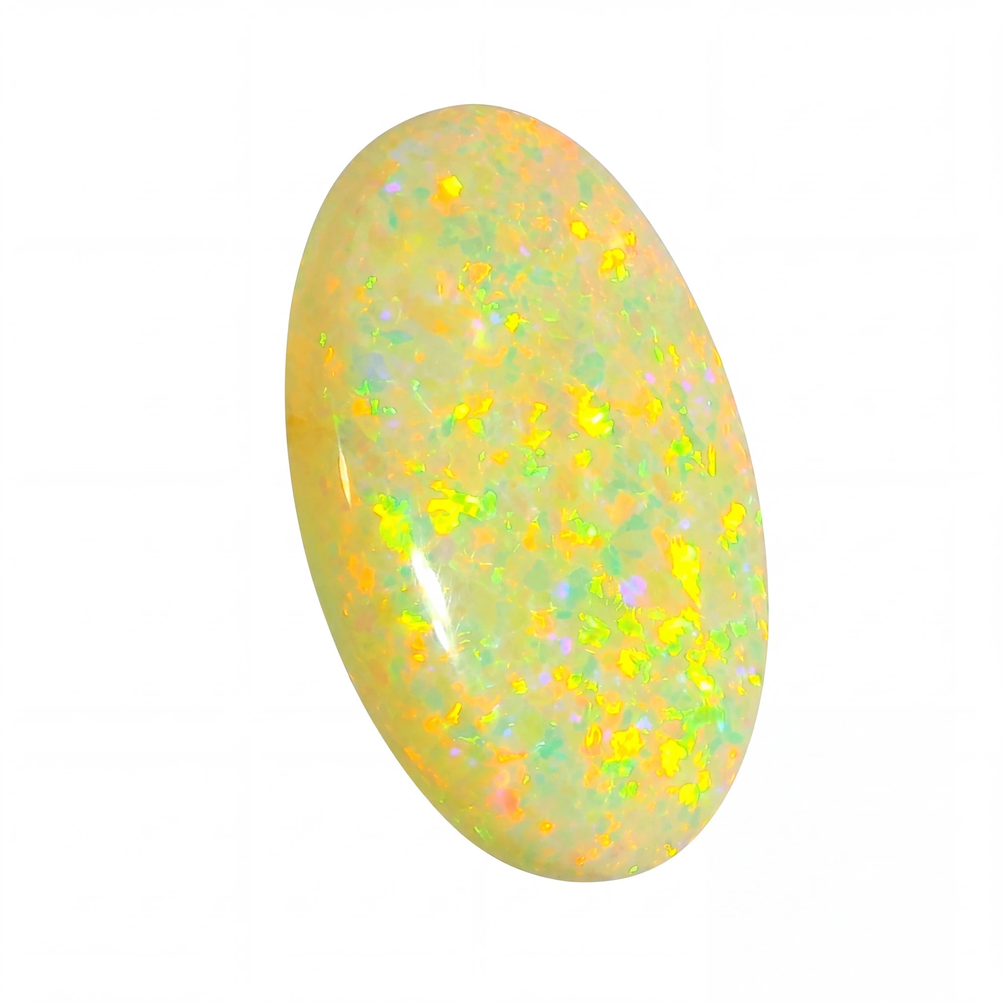 Colourful speckled stone on a white background