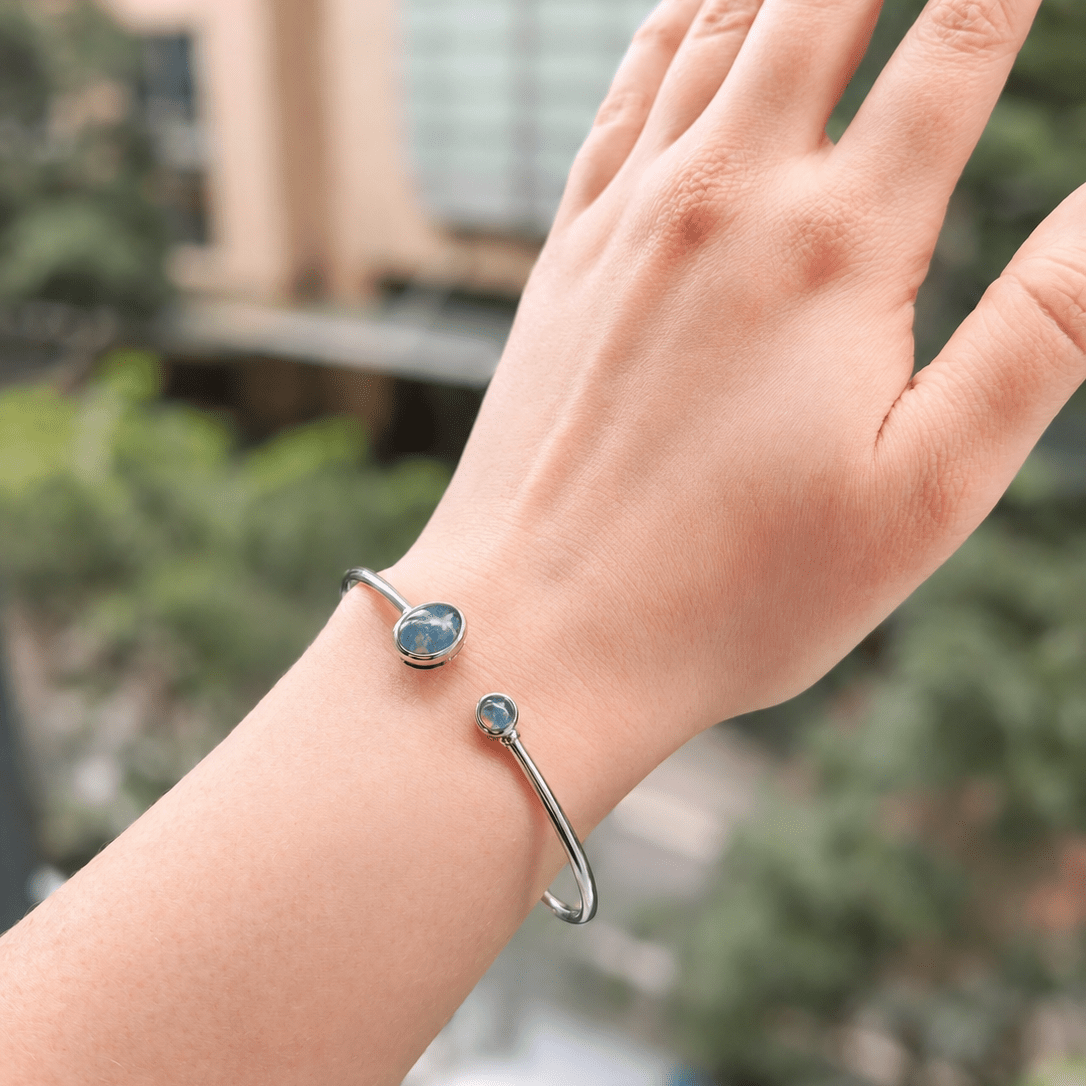 Triplet Opal Bangle set in 925 Sterling Silver - Multicolour - Australian Opal Cutters and Pearl Divers