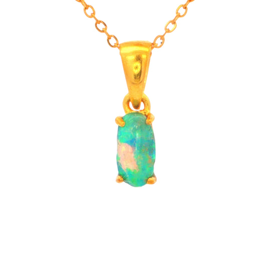 Boulder Opal Pendant set in Gold Plated Sterling Silver