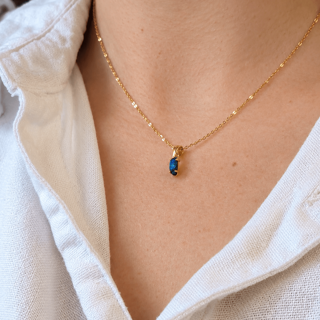 Boulder Opal Pendant set in Gold Plated Sterling Silver - Australian Opal Cutters and Pearl Divers