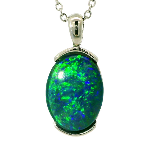 Triplet Opal Pendant in Stainless Steel