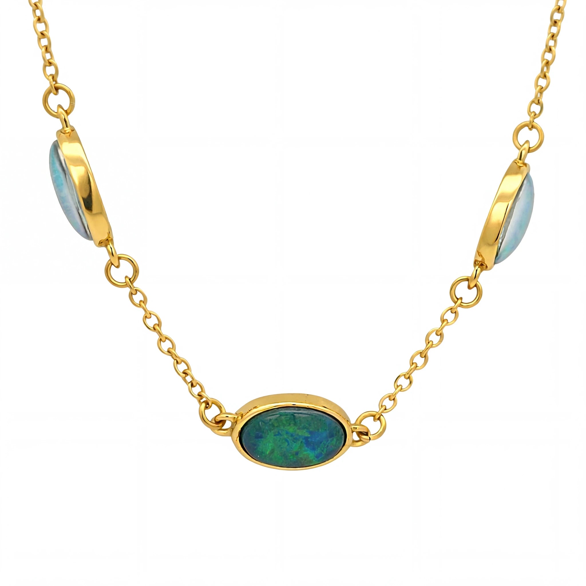 Triplet Opal Bracelet in Gold Plated Stainless Steel - Australian Opal Cutters and Pearl Divers