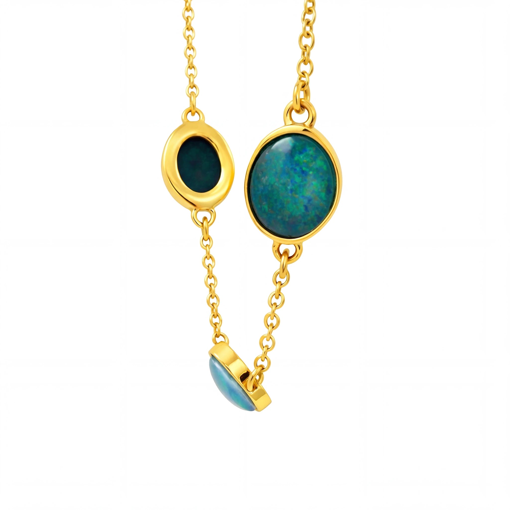 Triplet Opal Bracelet in Gold Plated Stainless Steel - Australian Opal Cutters and Pearl Divers