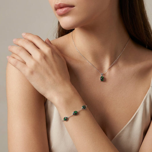 Triplet Opal Pendant & Bracelet Set - Australian Opal Cutters and Pearl Divers