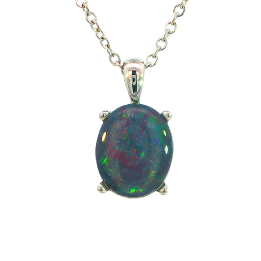 Triplet Opal Pendant set in Stainless Steel - Multicolour