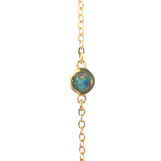 Triplet Opal Bracelet in Gold Plated Stainless Steel