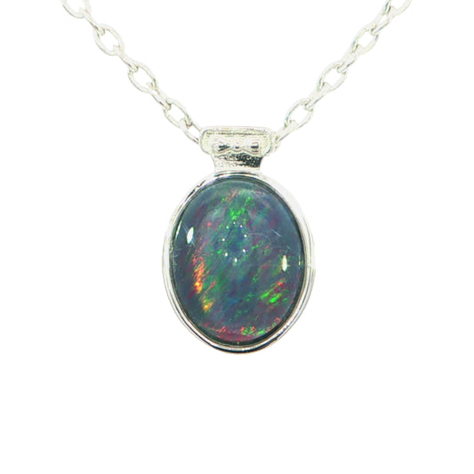 Triplet Opal Pendant set in 925 Sterling Silver - Multicolour