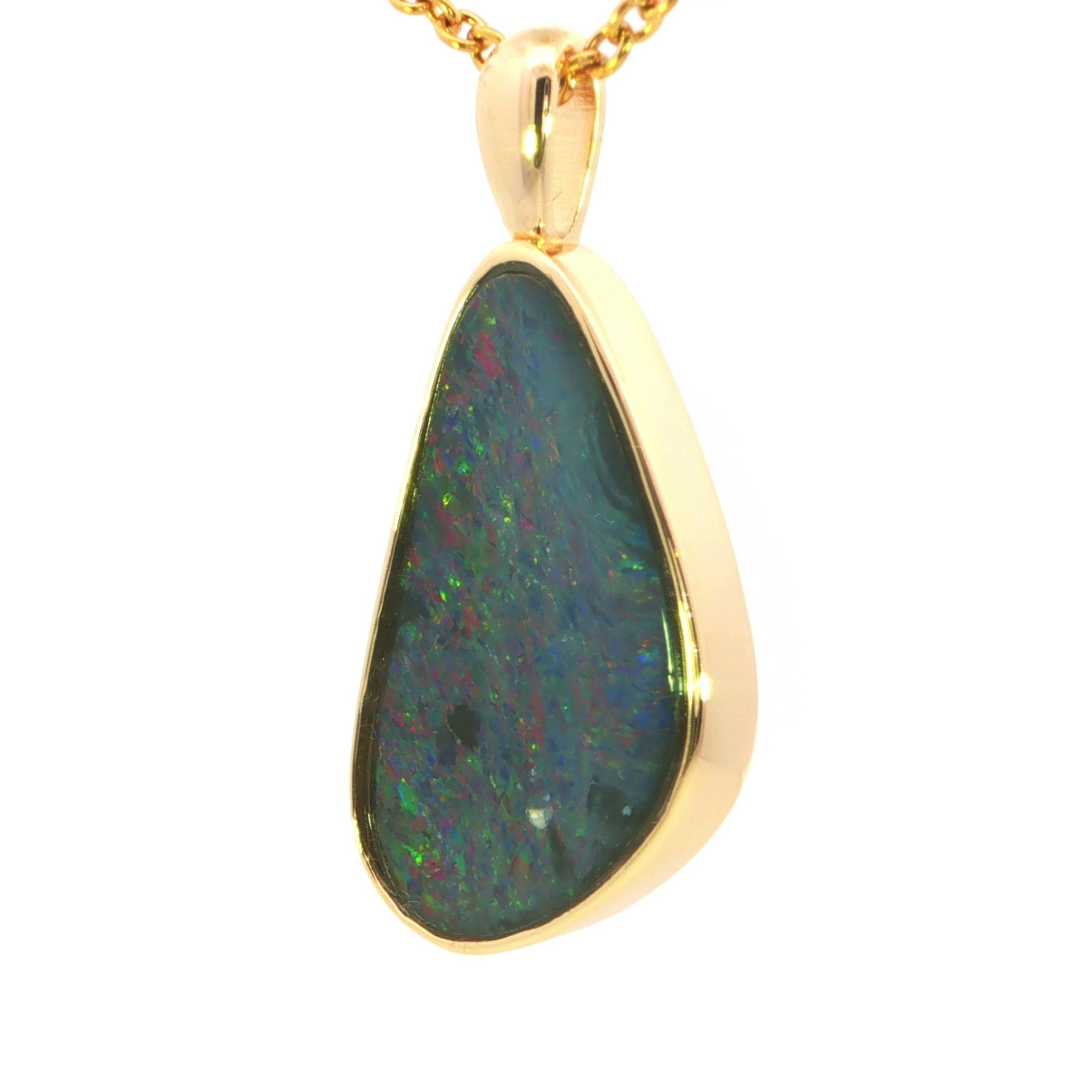 Australian Doublet Opal Pendant in Gold Plated 925 Sterling Silver -Multicolour - Australian Opal Cutters and Pearl Divers