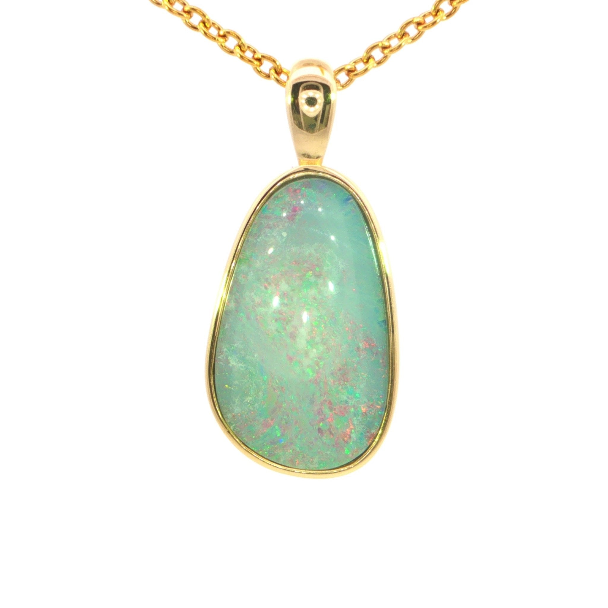 Australian Doublet Opal set in Gold Plated Sterling Silver - Multicolour - Australian Opal Cutters and Pearl Divers