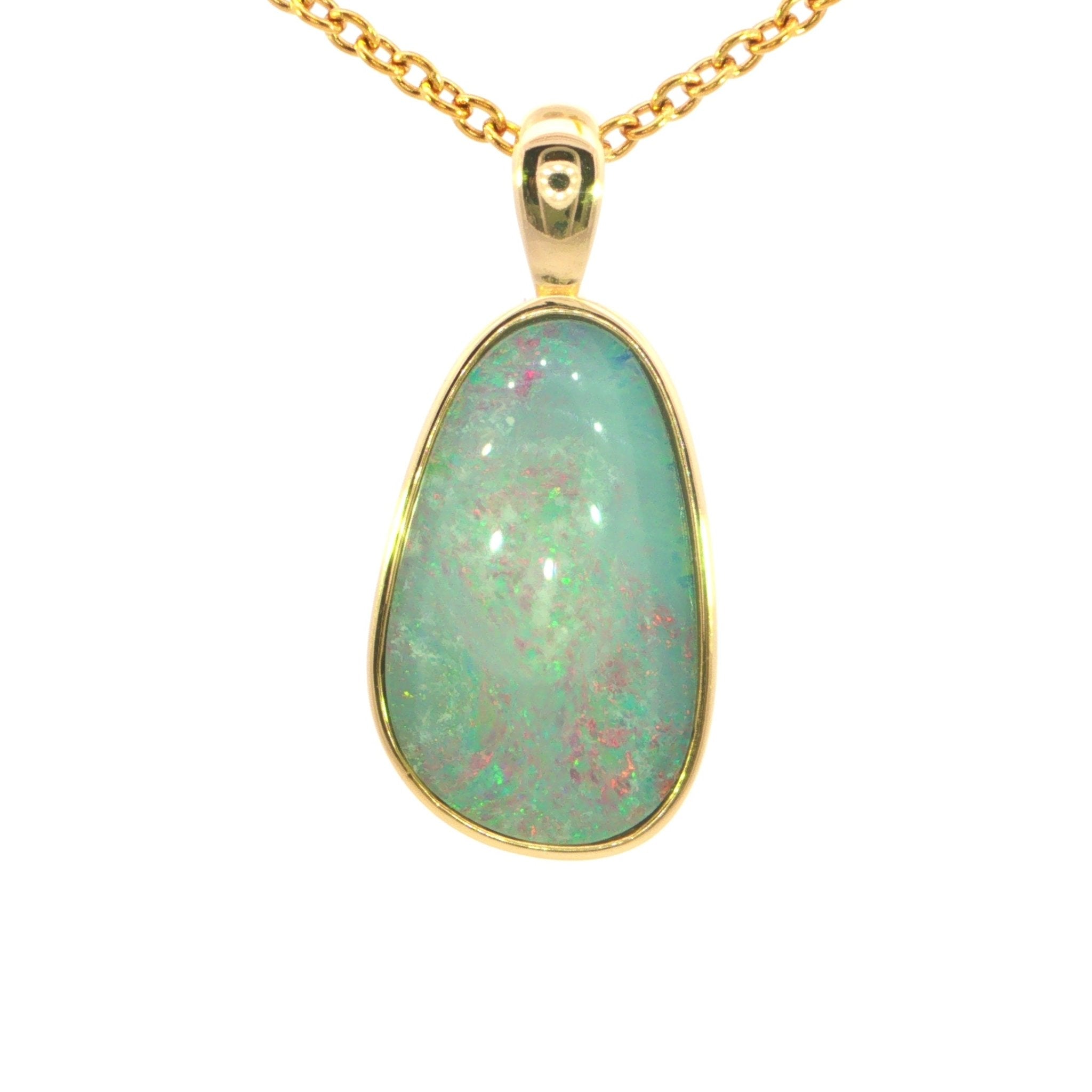 Australian Doublet Opal set in Gold Plated Sterling Silver - Multicolour - Australian Opal Cutters and Pearl Divers
