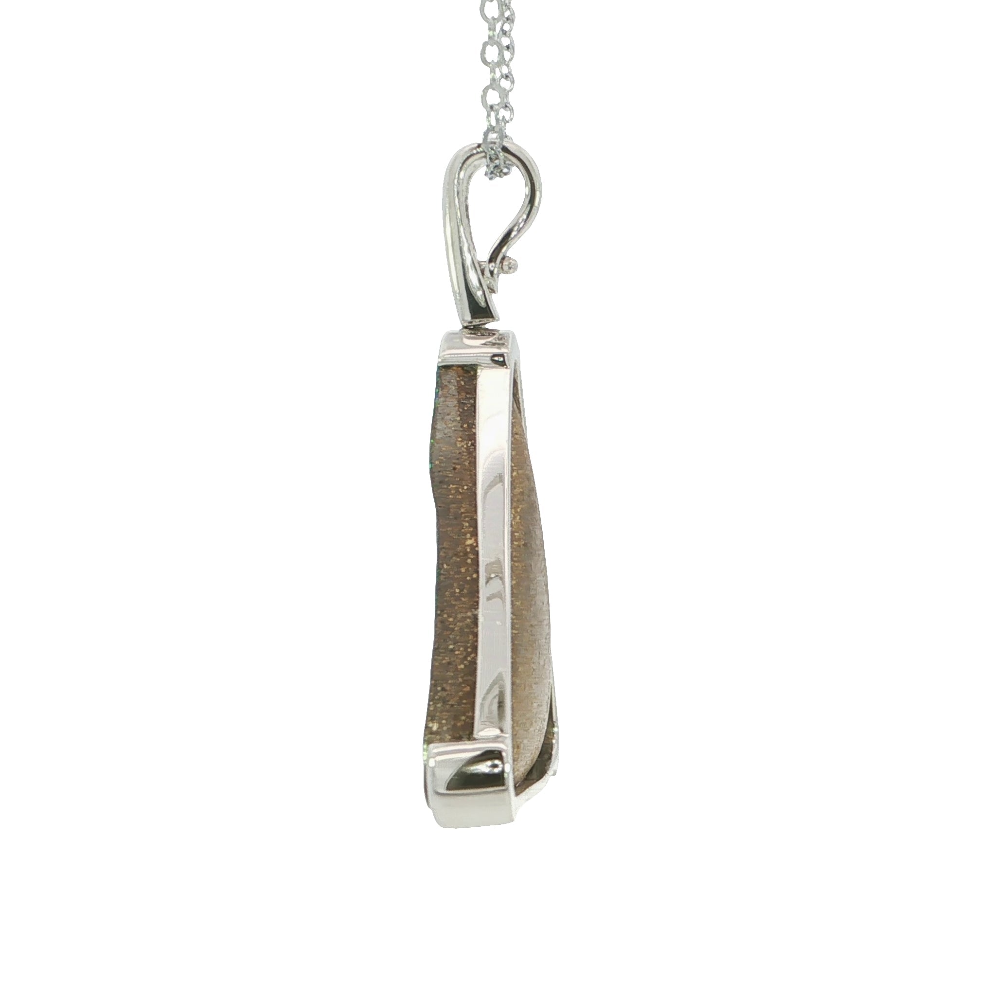Australian Boulder Opal Pendant in 925 Sterling Silver - Multicolour - Australian Opal Cutters and Pearl Divers