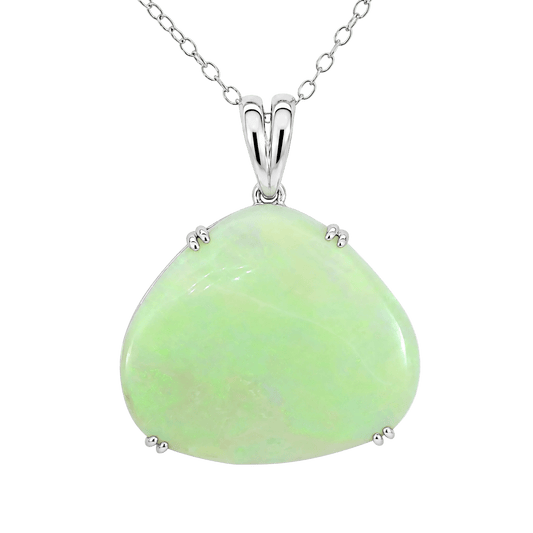 Australian Light Opal Pendant in 925 Sterling Silver - Green-Blue - Australian Opal Cutters and Pearl Divers