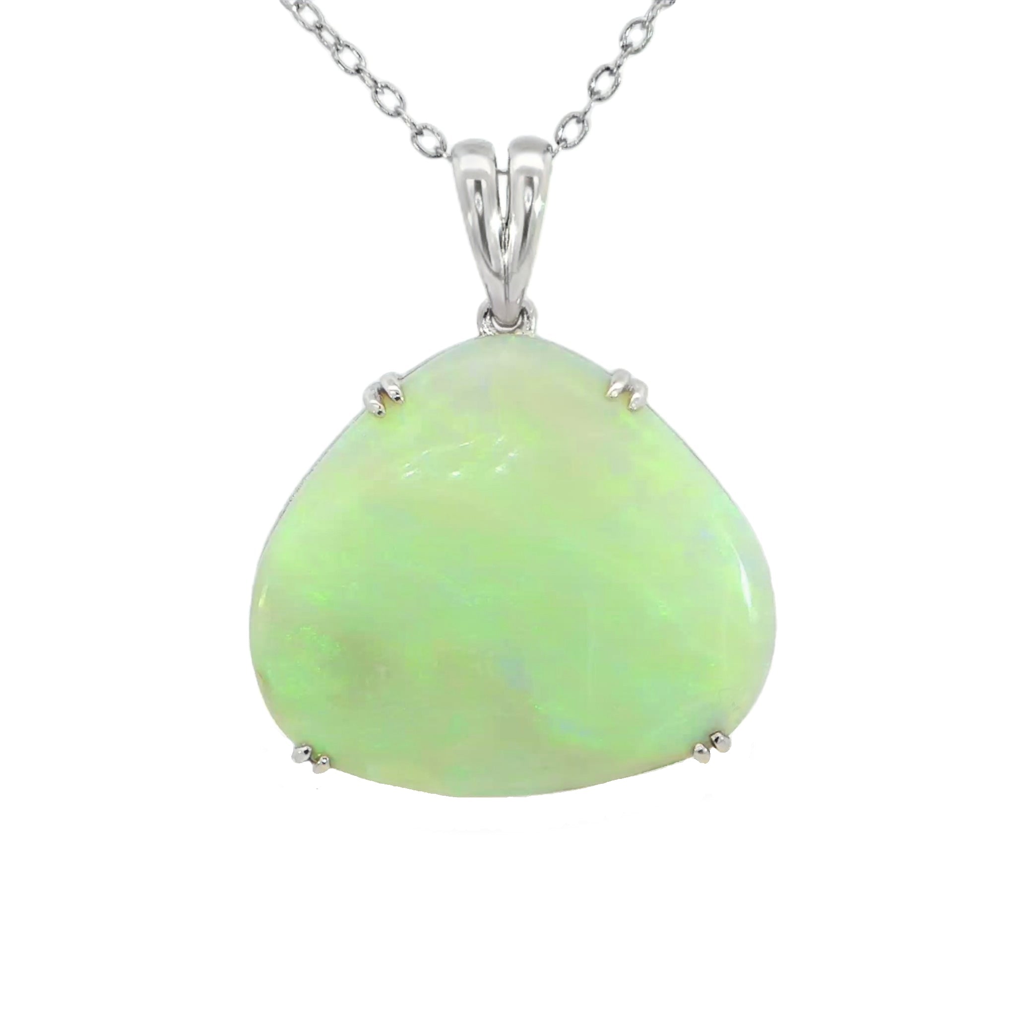 Australian Light Opal Pendant in 925 Sterling Silver - Green-Blue - Australian Opal Cutters and Pearl Divers
