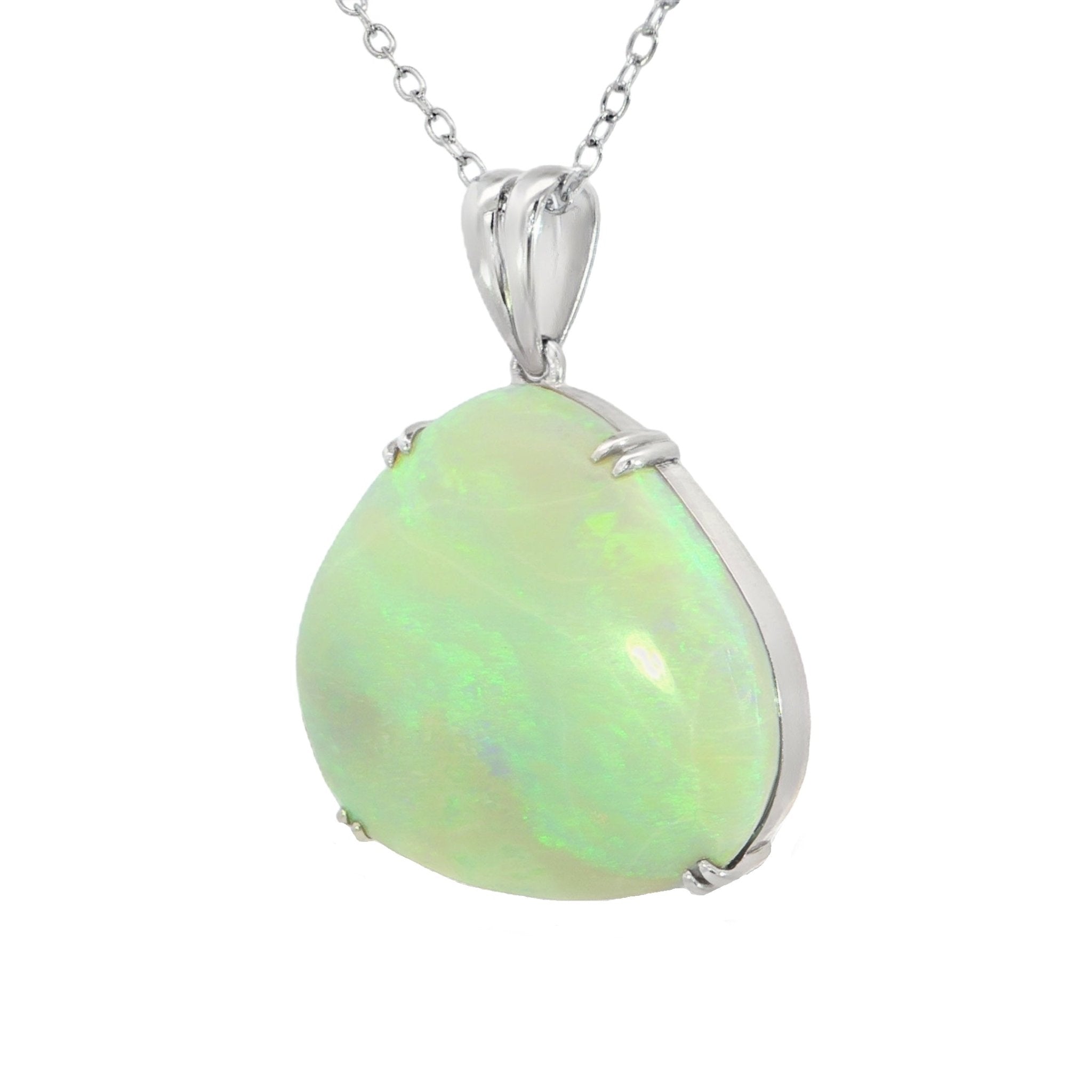 Australian Light Opal Pendant in 925 Sterling Silver - Green-Blue - Australian Opal Cutters and Pearl Divers