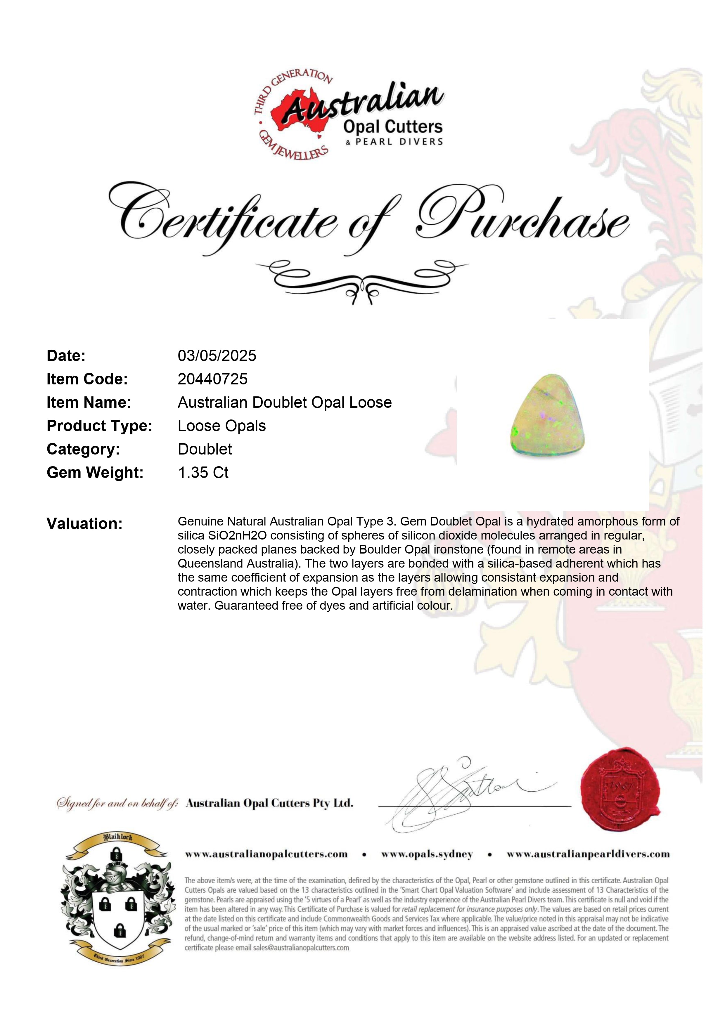 Australian Doublet Opal Loose