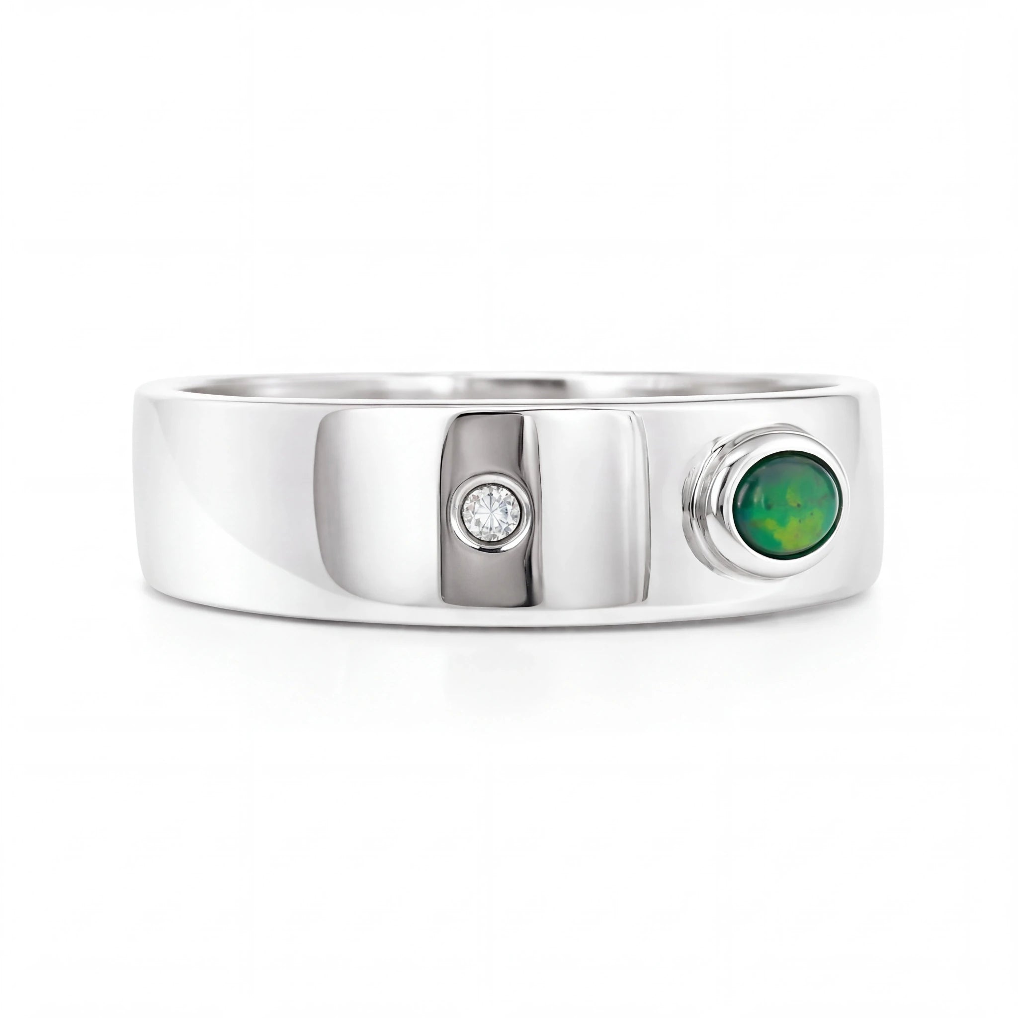 Australian Black Opal Ring set in 925 Sterling Silver - Australian Opal Cutters and Pearl Divers