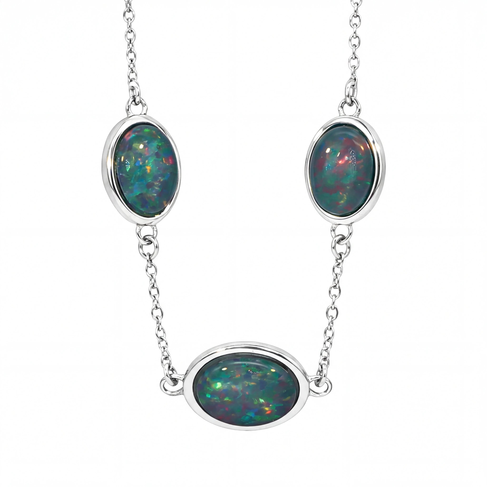 Triplet Opal Bracelet in Stainless Steel - Multicolour - Australian Opal Cutters and Pearl Divers
