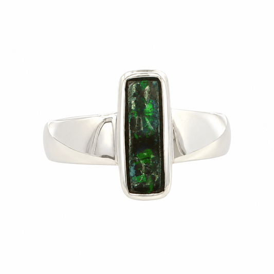 Boulder Opal Ring set in 925 Sterling Silver - Green-Blue - Australian Opal Cutters and Pearl Divers