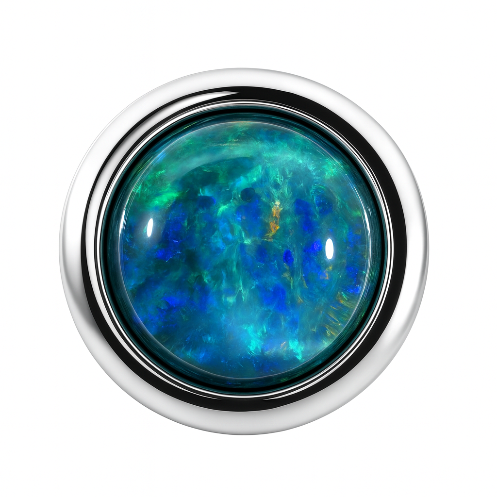 Triplet Opal Earrings in Stainless Steel - Blue-Green BG