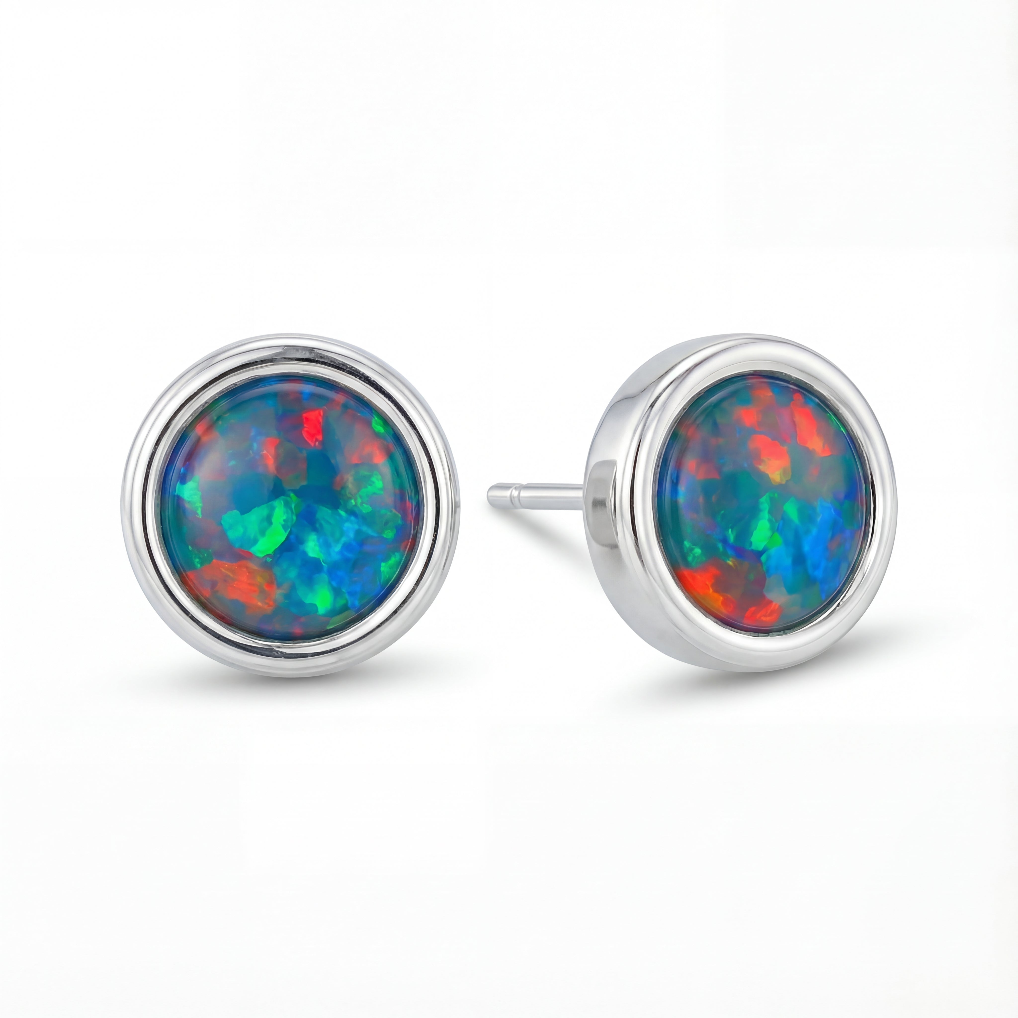 Triplet Opal Earrings in Stainless Steel - Multicolour_MC Multicolor