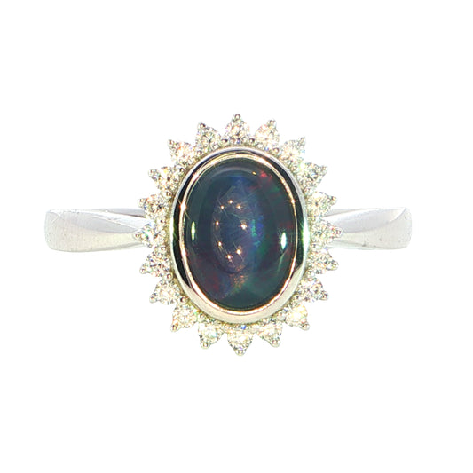 Triplet Opal Ring in 925 Sterling Silver - Multicolour