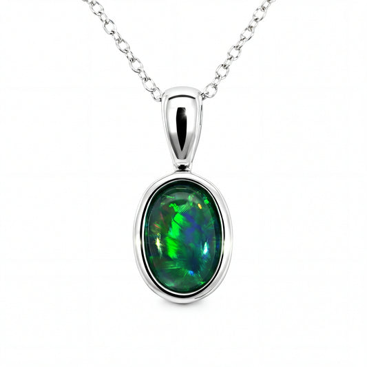 Triplet Opal Pendant in 925 Sterling Silver - Multicolour