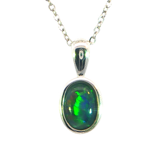 Triplet Opal Pendant in 925 Sterling Silver - Multicolour