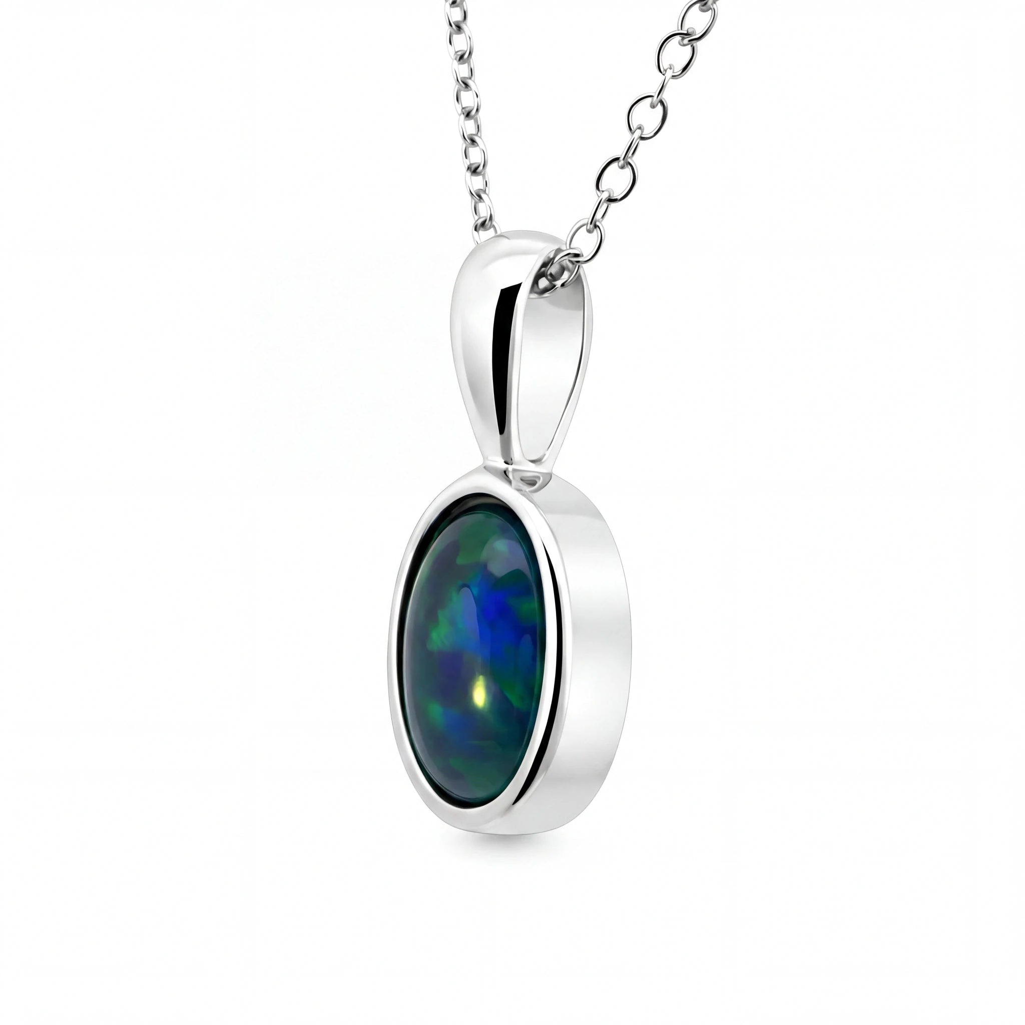Triplet Opal Pendant in 925 Sterling Silver - Multicolour - Australian Opal Cutters and Pearl Divers