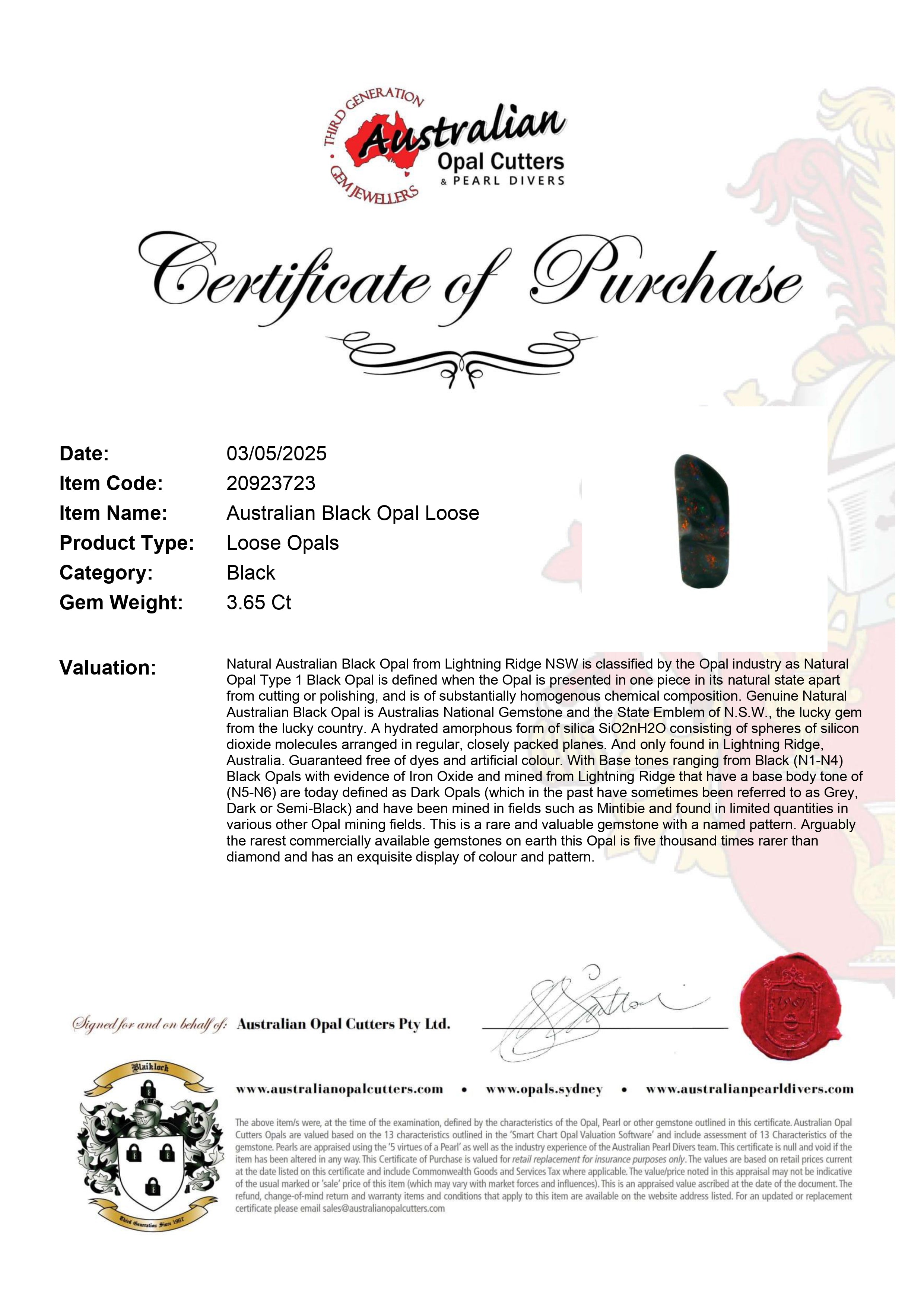 Australian Black Opal Loose