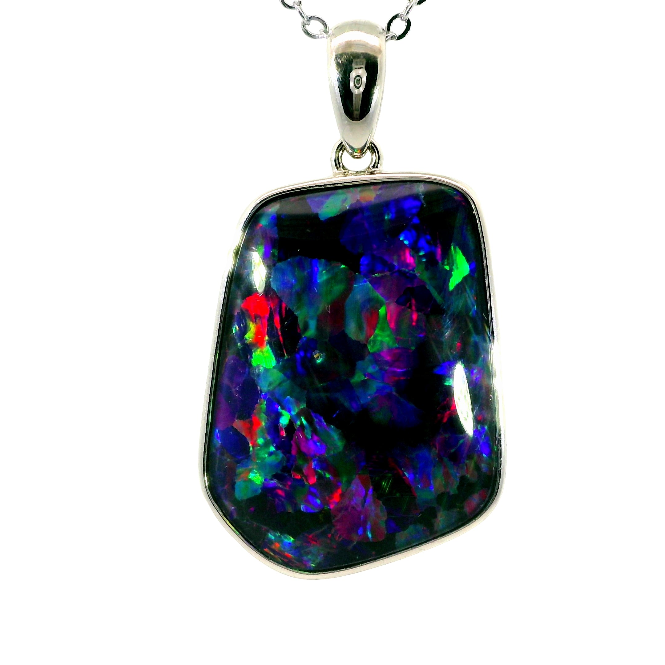 Triplet Opal Pendant in 925 Sterling Silver - Multicolour