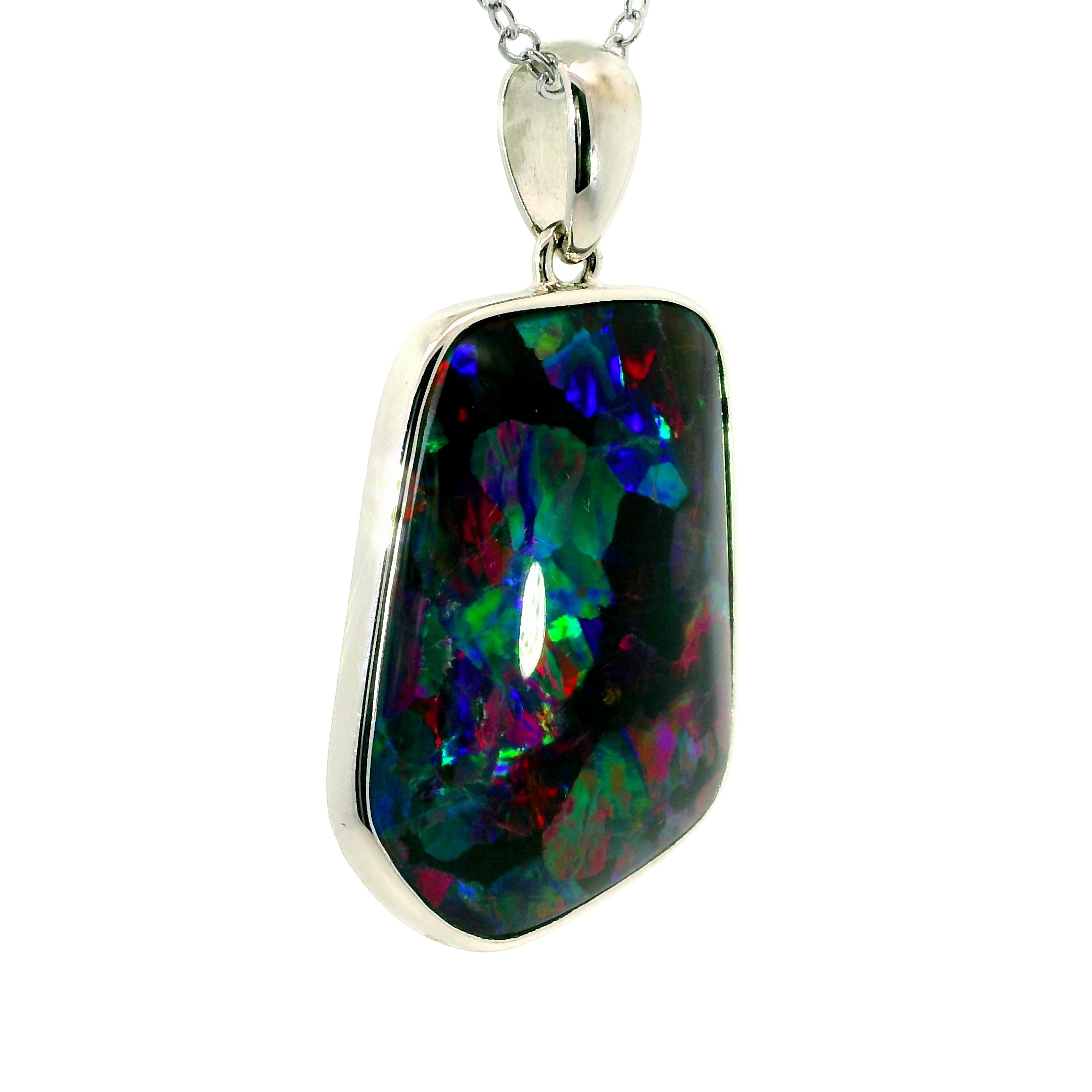 Triplet Opal Pendant in 925 Sterling Silver - Multicolour
