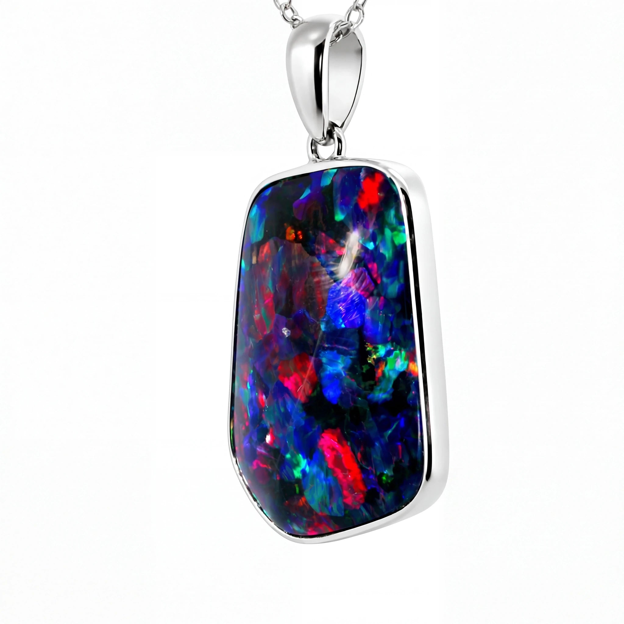 Triplet Opal Pendant in 925 Sterling Silver - Multicolour - Australian Opal Cutters and Pearl Divers