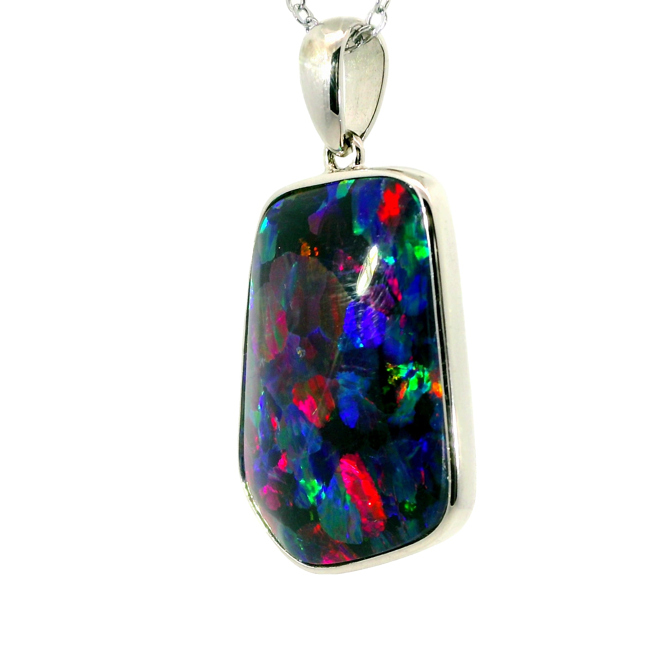 Triplet Opal Pendant in 925 Sterling Silver - Multicolour