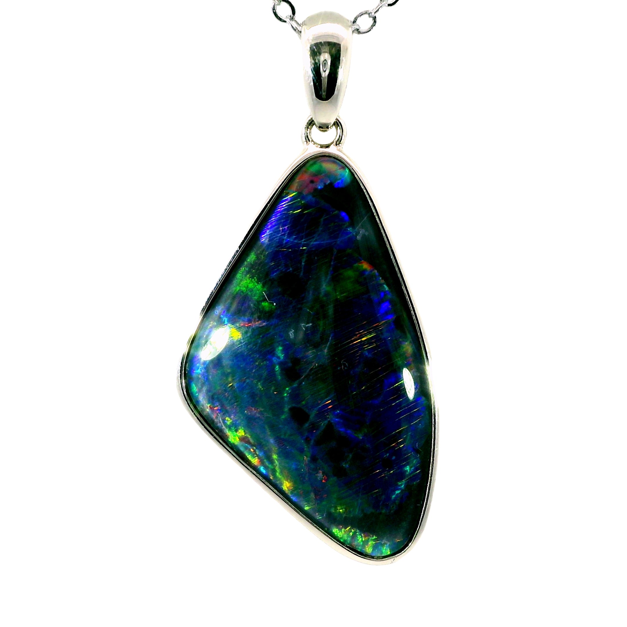 Triplet Opal Pendant in 925 Sterling Silver - Multicolour