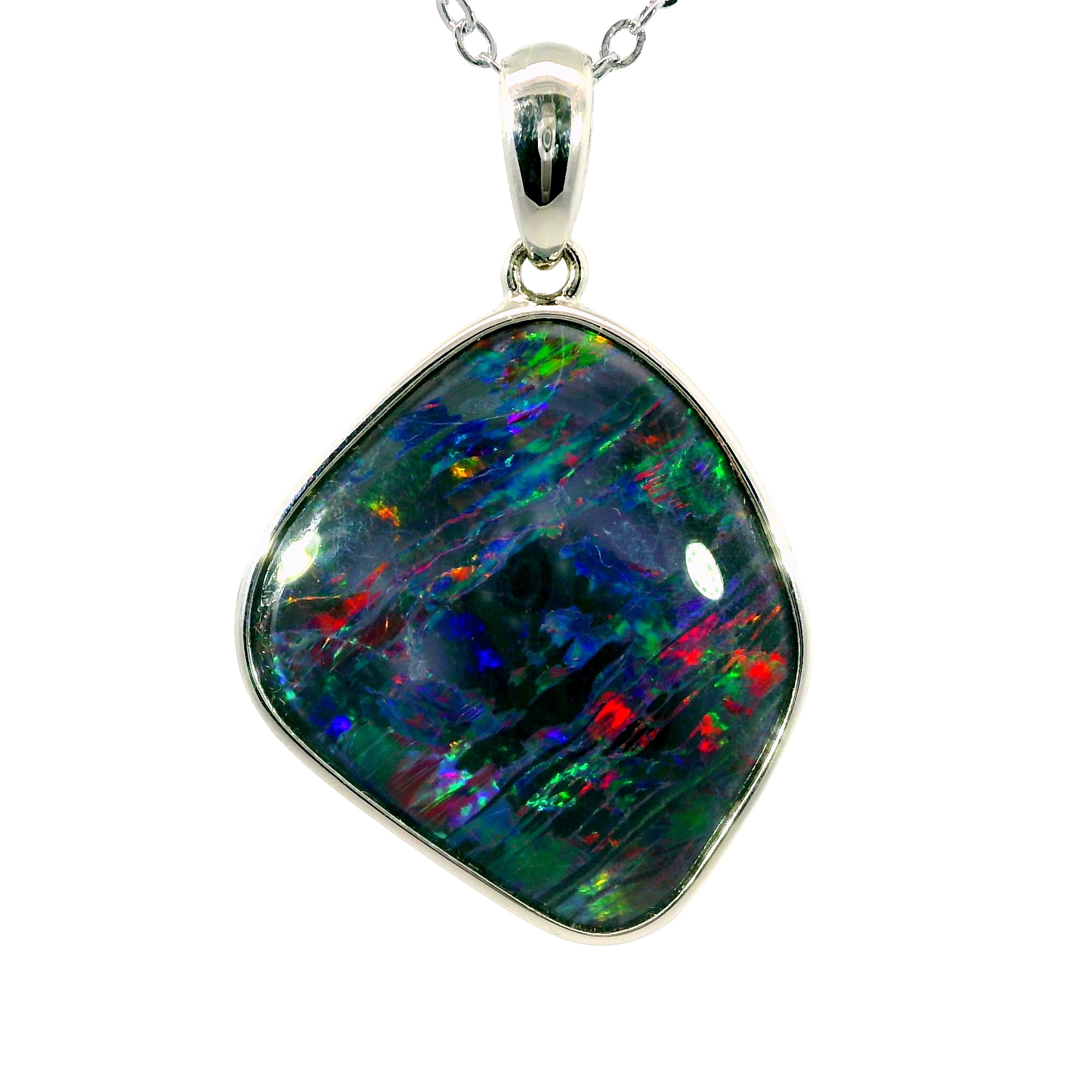 Triplet Opal Pendant in 925 Sterling Silver - Multicolour