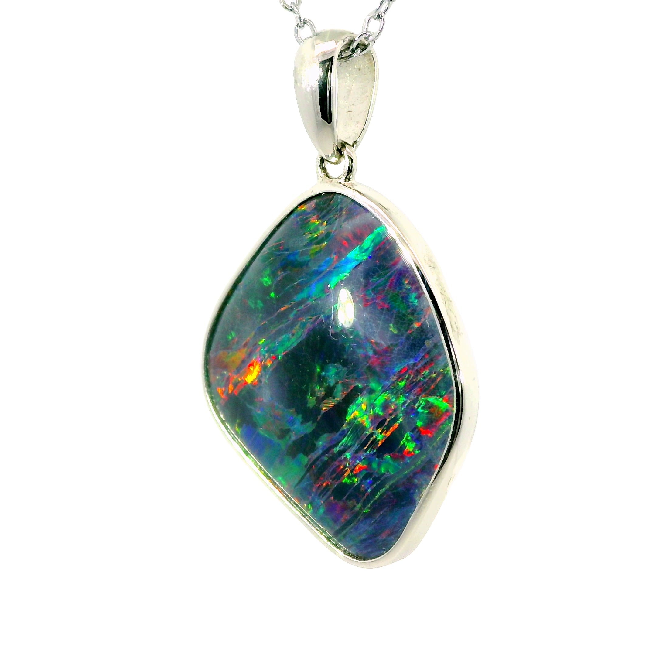 Triplet Opal Pendant in 925 Sterling Silver - Multicolour