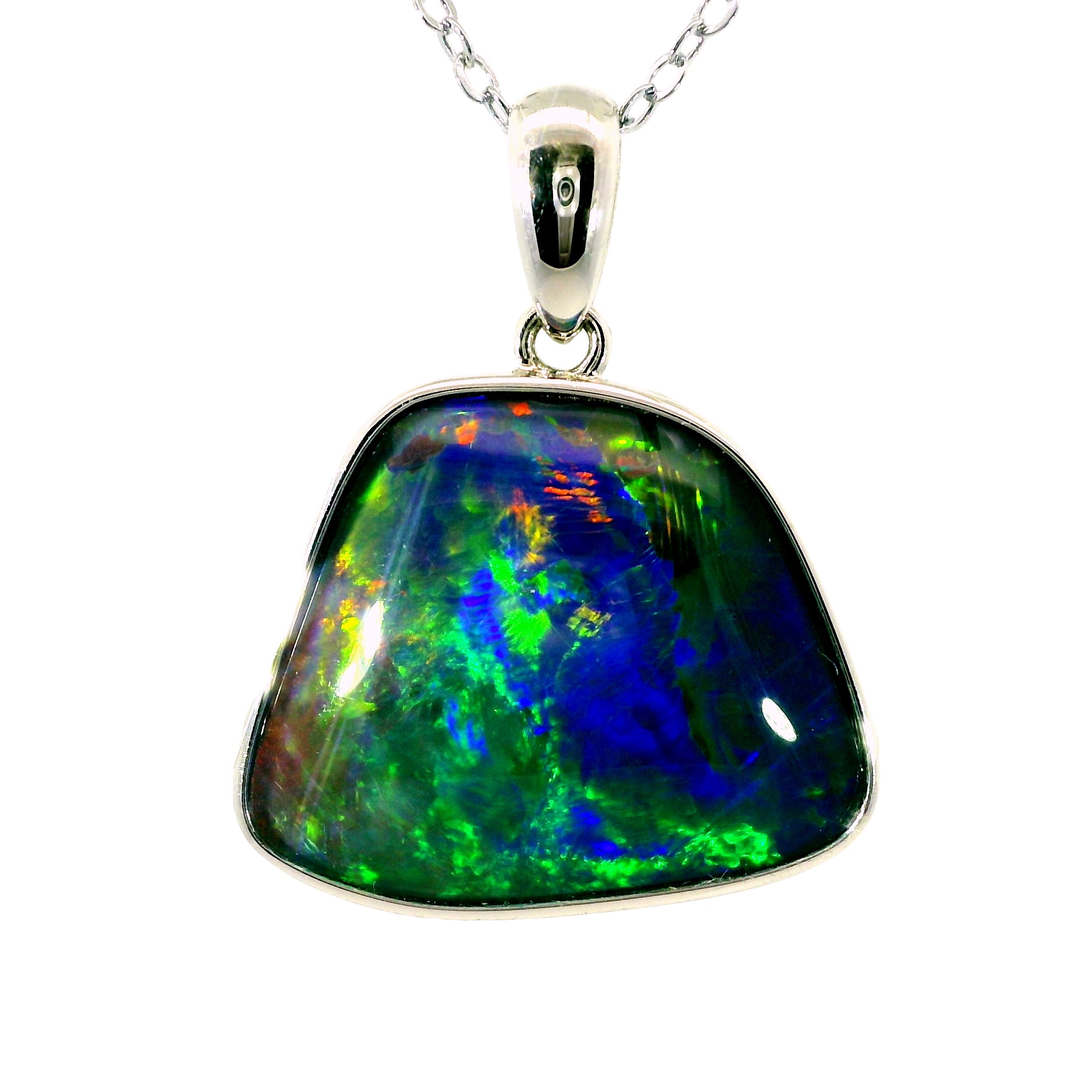 Triplet Opal Pendant in 925 Sterling Silver - Multicolour