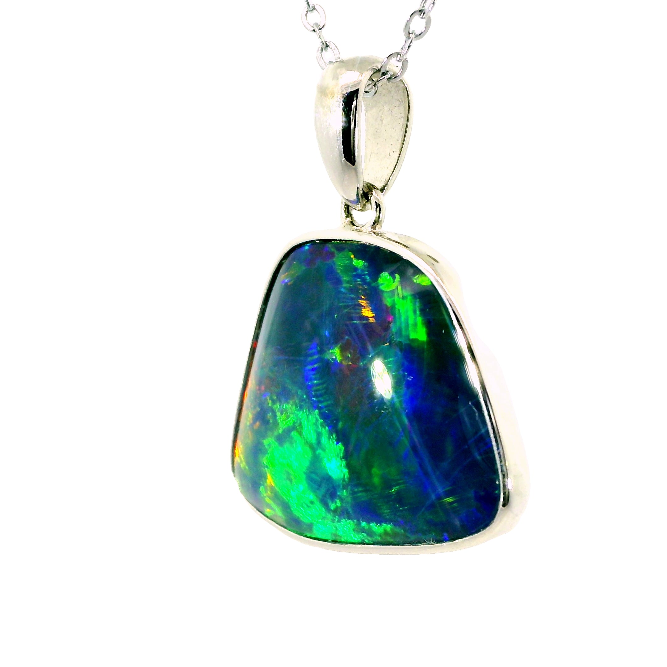 Triplet Opal Pendant in 925 Sterling Silver - Multicolour