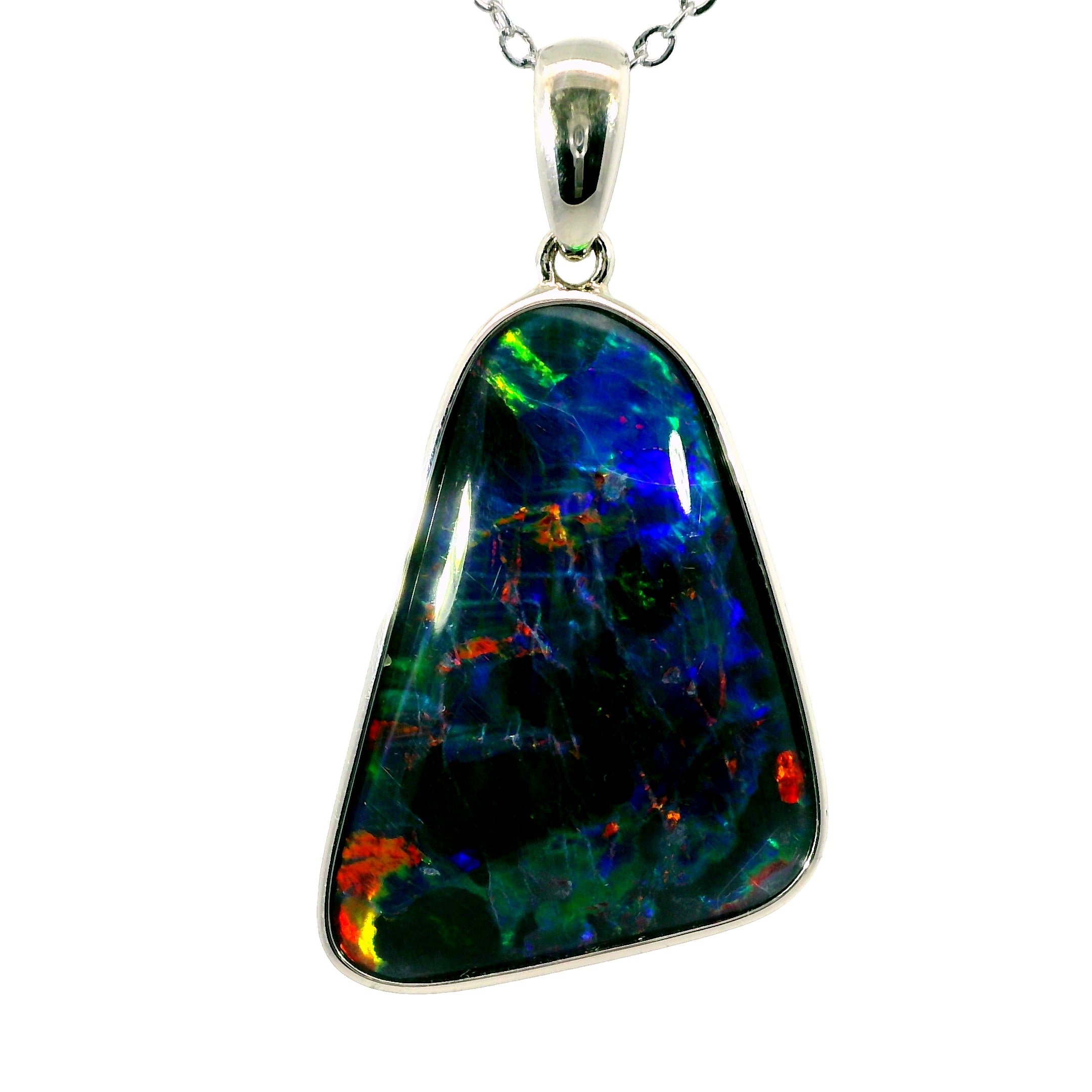 Triplet Opal Pendant in 925 Sterling Silver - Multicolour