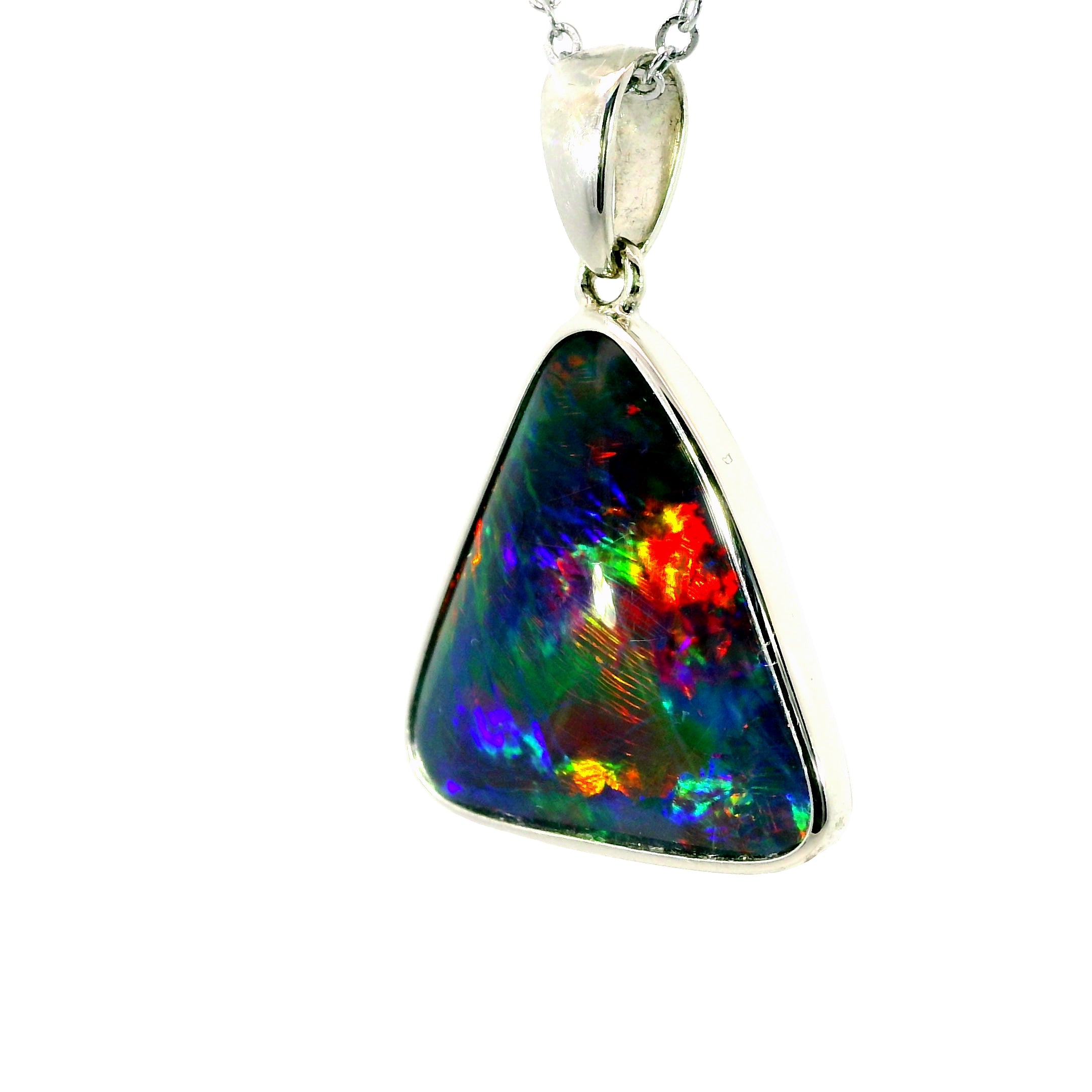 Triplet Opal Pendant in 925 Sterling Silver - Multicolour