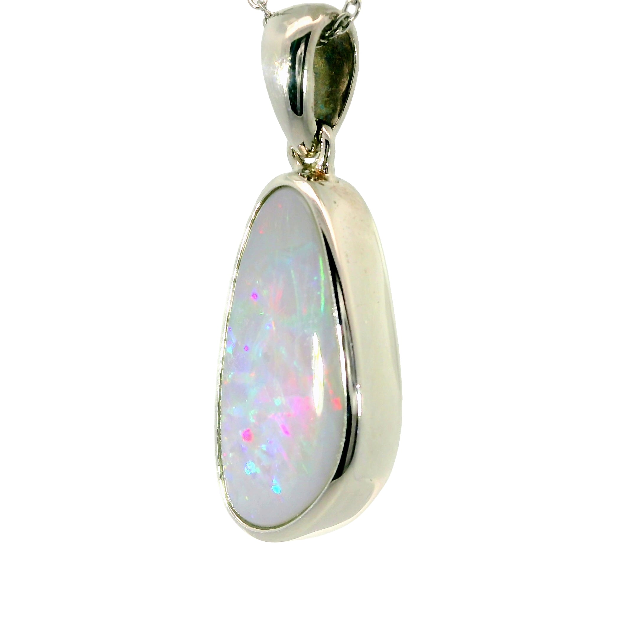 Black Opal Pendant in 925 Sterling Silver - Multicolour