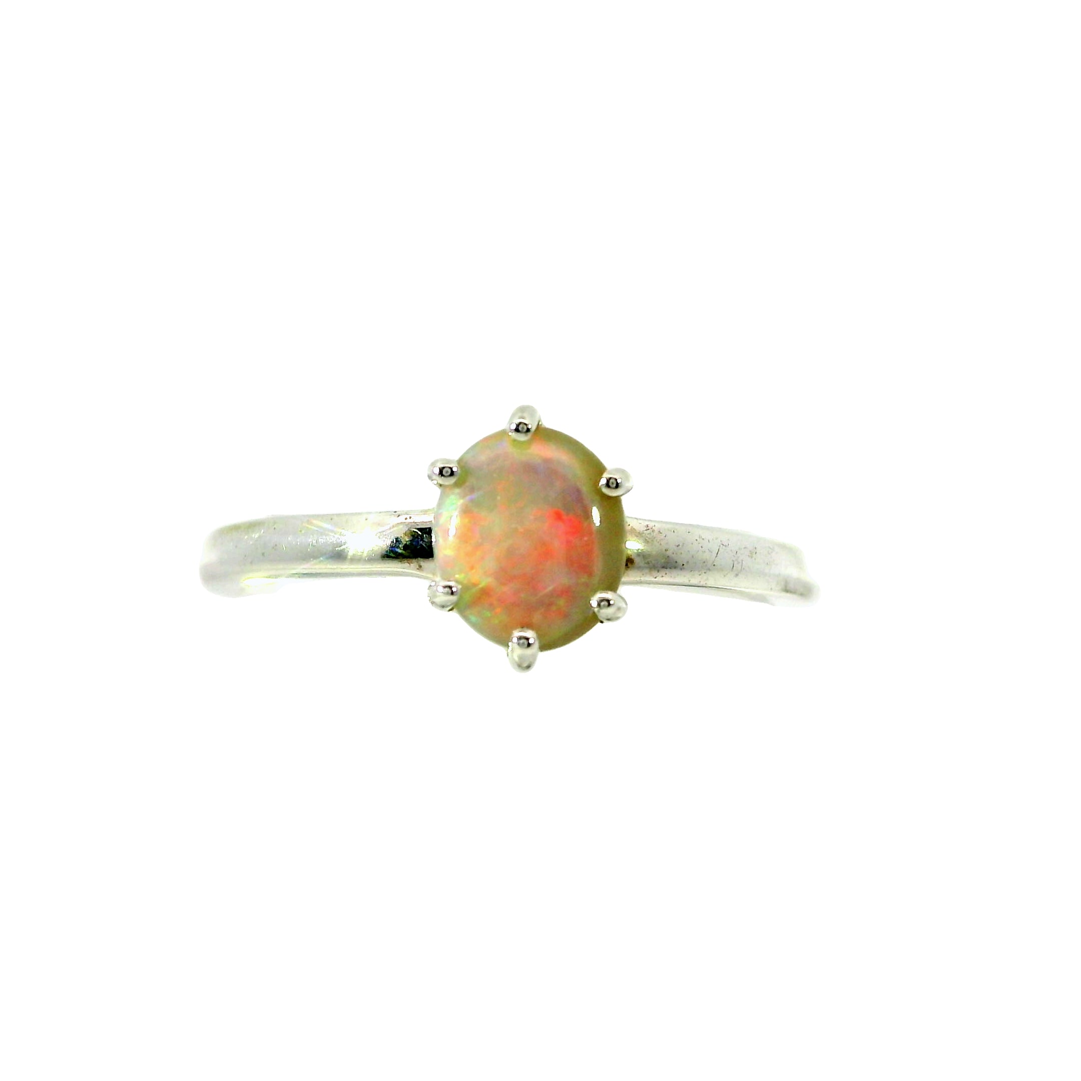 Black Opal Ring in 925 Sterling Silver - Multicolour